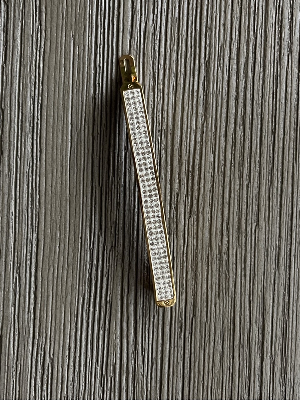 Gold Tone Crystal Bar Hair Clip NWOT